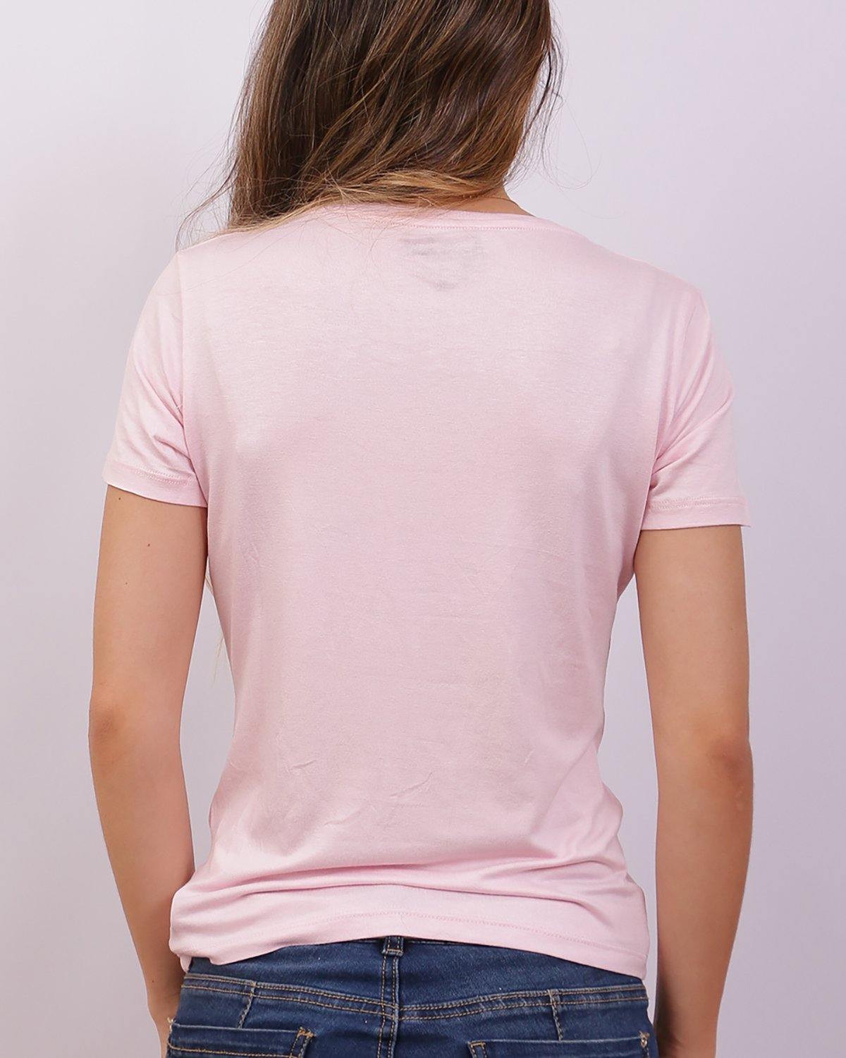 Camiseta básica cuello v rosada - Apoštol Q.C.