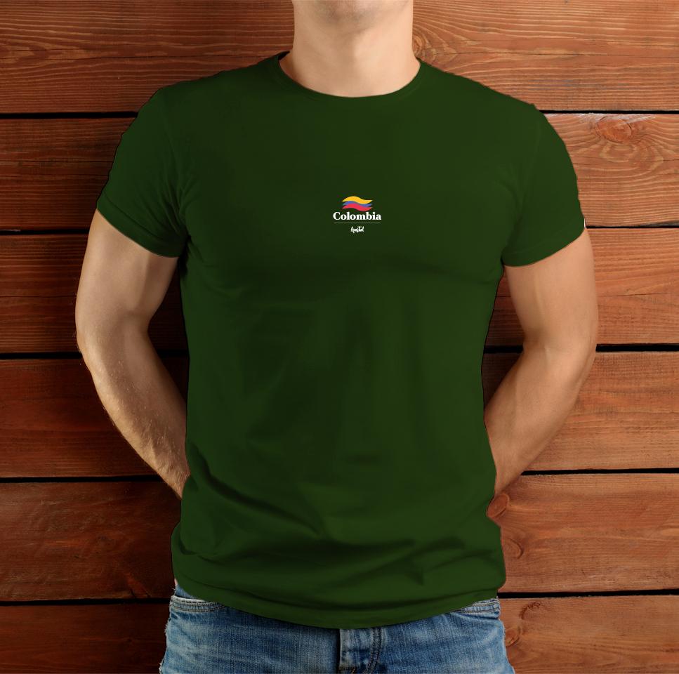 Camiseta Unisex Verde Pino Estampada Guatapé