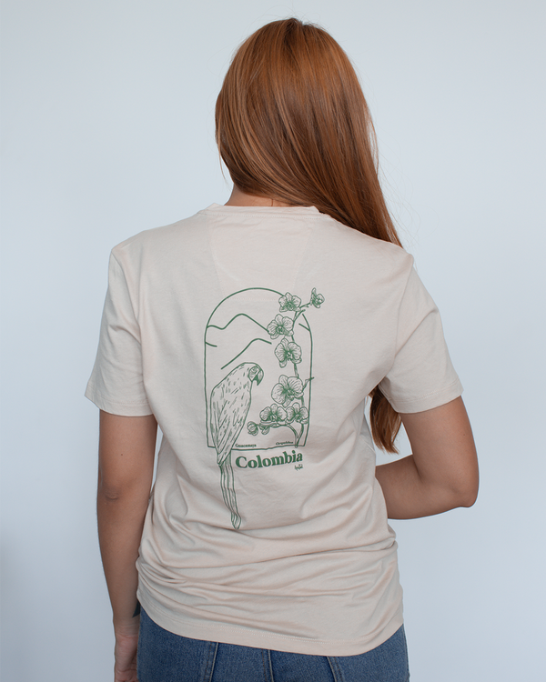 Camiseta Mujer Arena Estampada Colombia