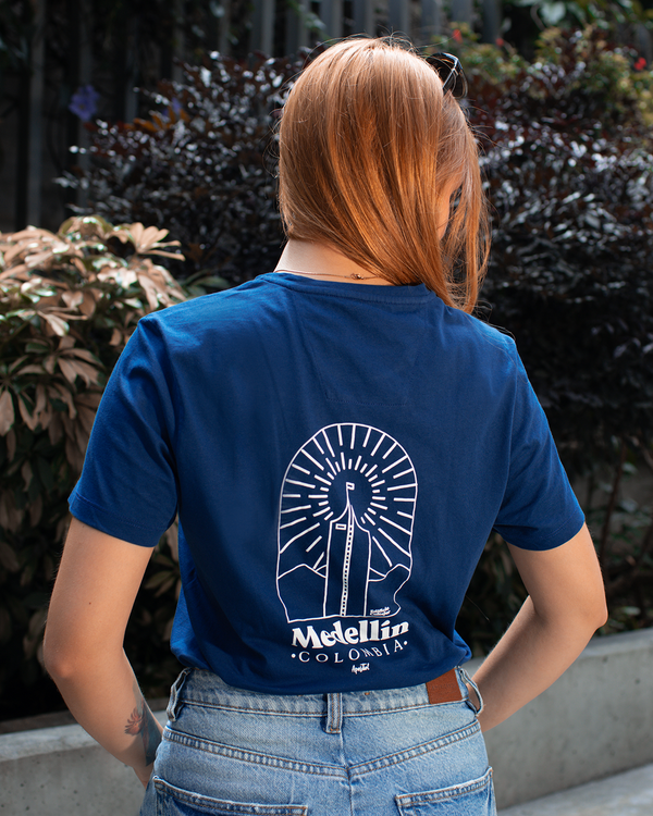 Camiseta Mujer Azul Estampada Colombia
