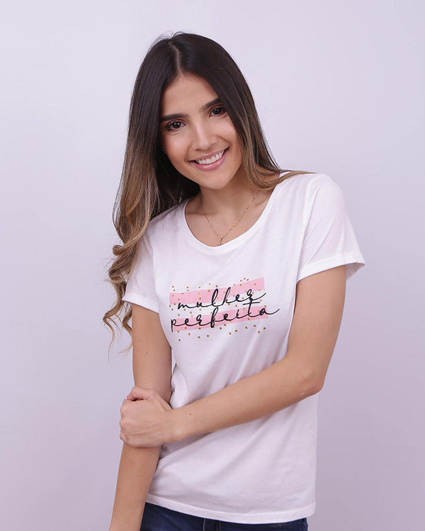 Camiseta blanca estampado mulher - Apoštol Q.C.