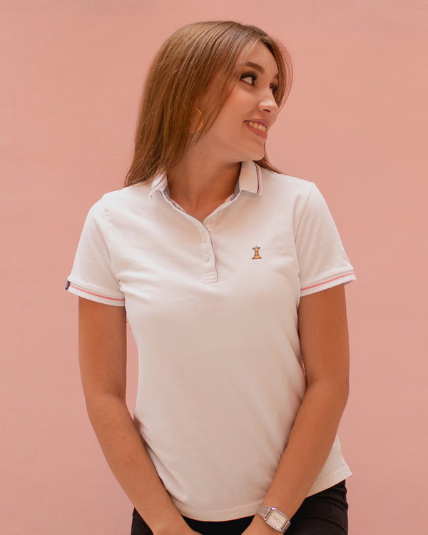 Polo Blanca Rosa