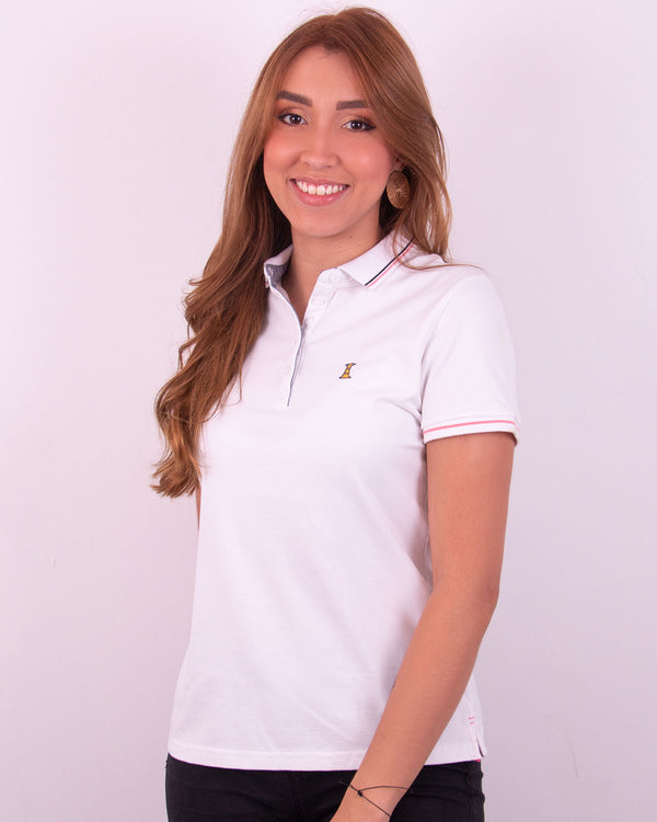 Polo Blanca Rosa