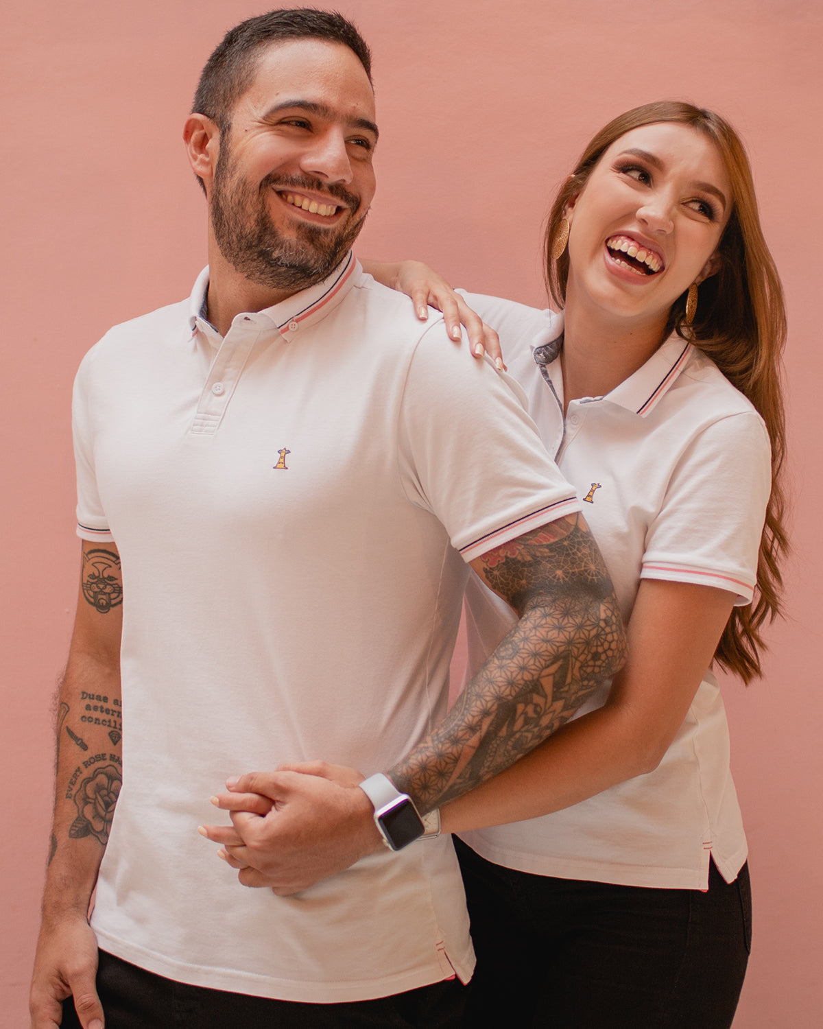Polo Blanca Rosa